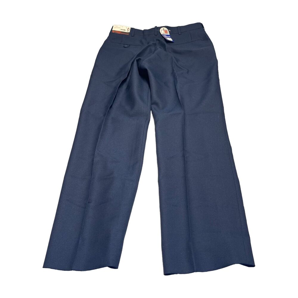 Spartacus Dress Pants Men's 33 Short Navy Blue 100% Polyester Mid-Rise Formal - Picture 2 of 8